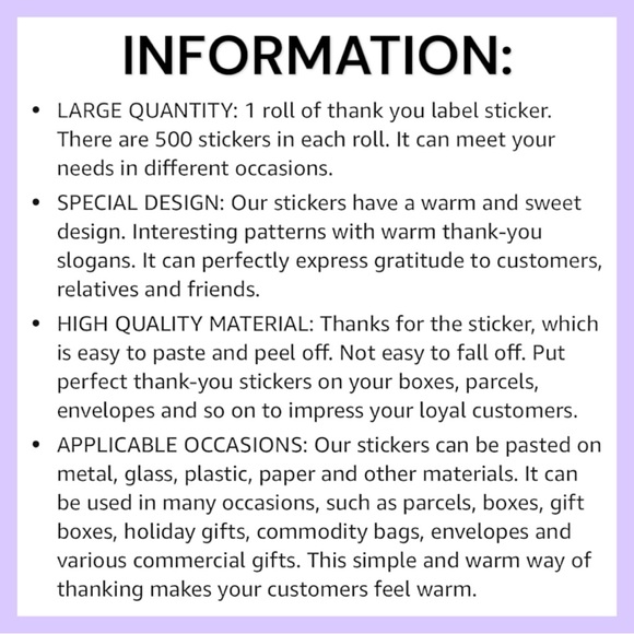 🆕THANKS SO MUCH! FOR MAKING MY LITTLE BUSINESS BLOOM. GET MORE REVIEWS! 1 ROLL - Picture 6 of 12